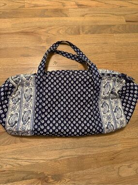 Vintage Pierre Deux Navy Paisley Quilted Tote Bag